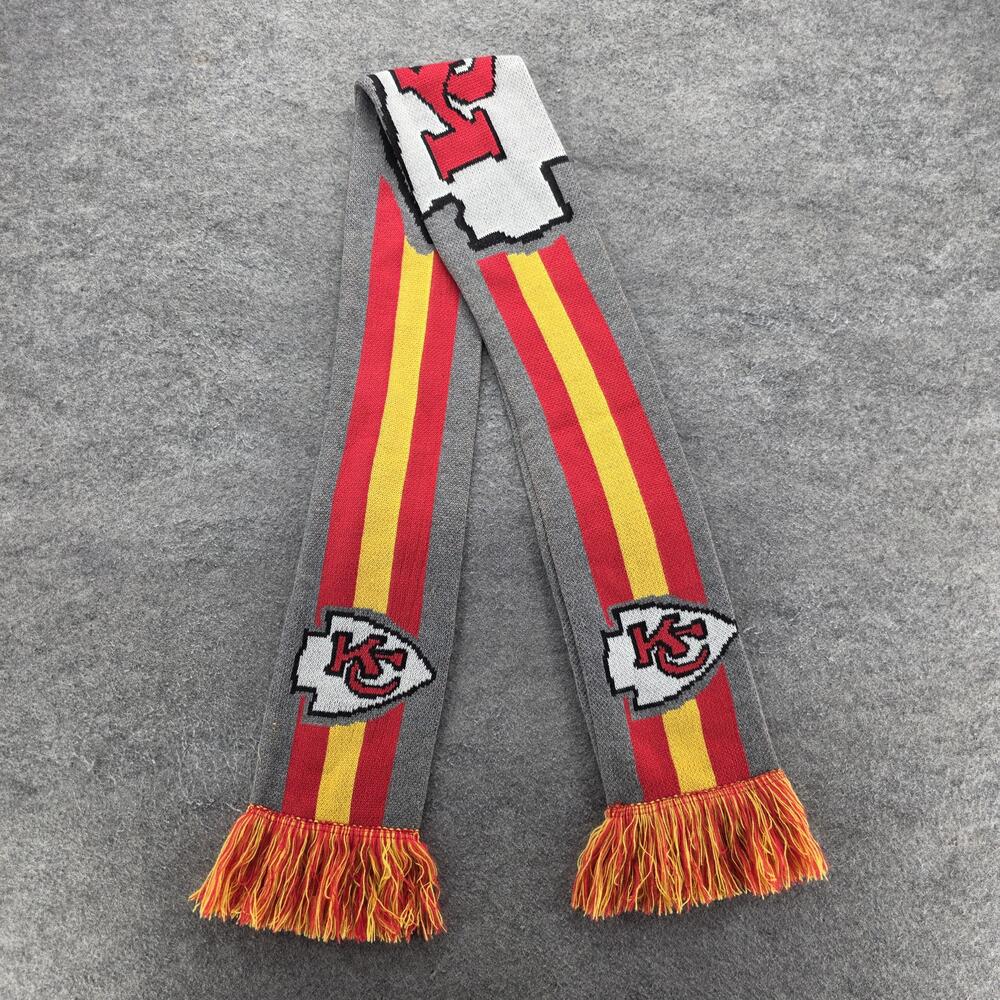 Kansas City Chiefs Knitted Scarf Mens One Size Gray NFL Football Team Apparel